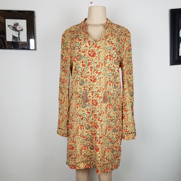 John robshaw for Lucky boho flower print dress L - Picture 2 of 8